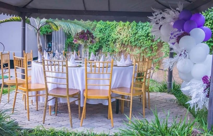 Outdoor private event dining setup